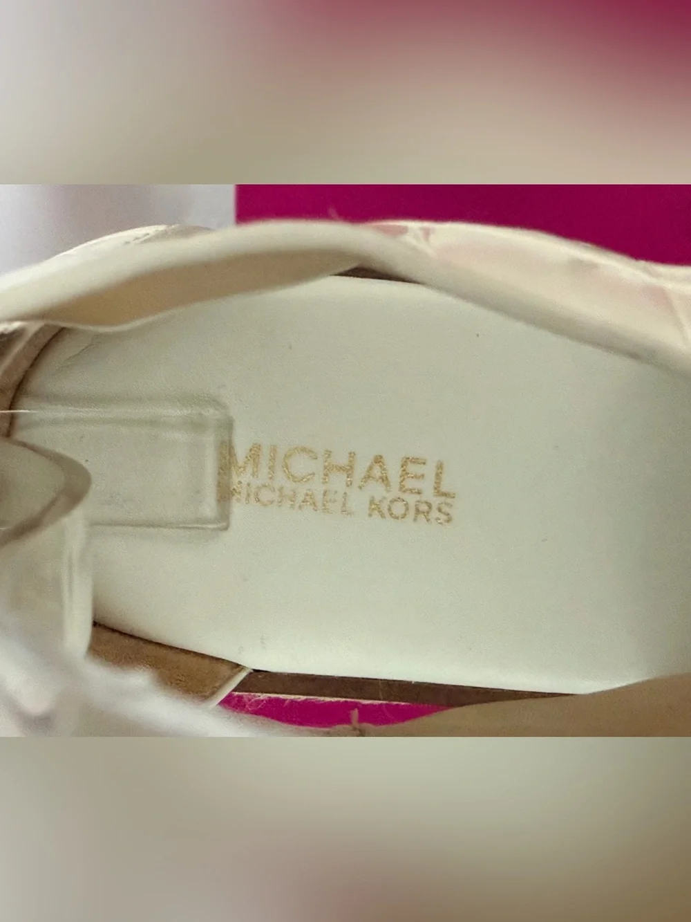 Michael Michael Kors Cream Crocodile Embossed Espadrille Platform Sandals US 8